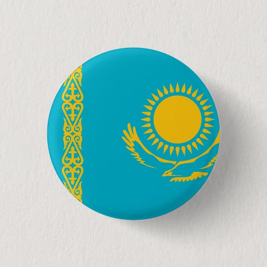 Flagge Kasachstans Button (Vorderseite)