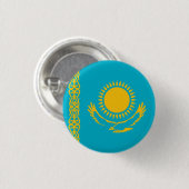 Flagge Kasachstans Button (Vorne & Hinten)