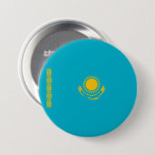 Flagge Kasachstans Button (Vorne & Hinten)