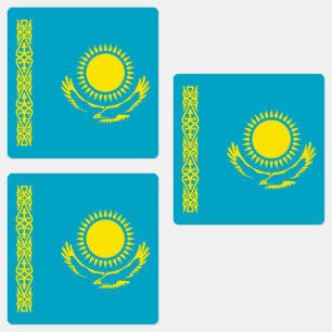 Flagge Kasachstans Etiketten