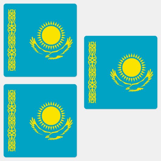 Flagge Kasachstans Etiketten (Gruppe)