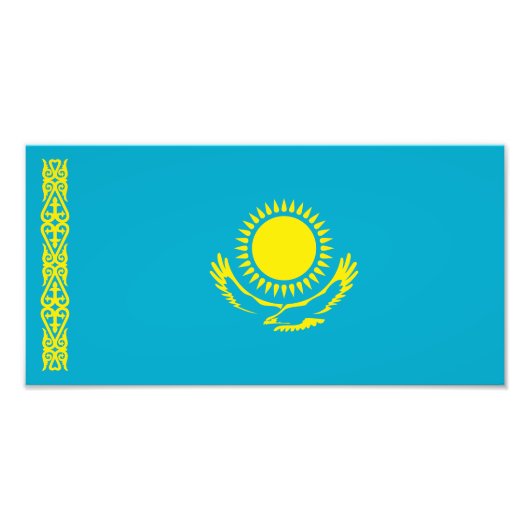 Flagge Kasachstans Fotodruck (Vorne)