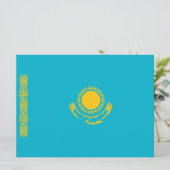 Flagge Kasachstans Karte (Stehend Vorderseite)