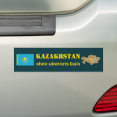 Flagge Kasachstans + Karte Autoaufkleber (Auf Auto)