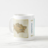 Flagge Kasachstans + Karte Tasse (Vorderseite Links)