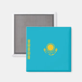 Flagge Kasachstans Magnet (Vorderseite/Rückseite)