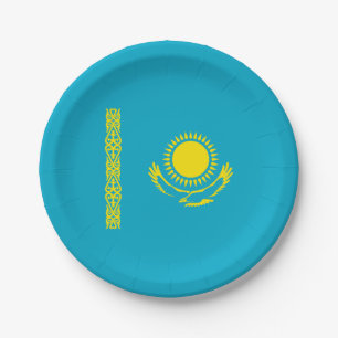 Flagge Kasachstans Pappteller