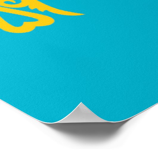 Flagge Kasachstans Poster (Ecke)