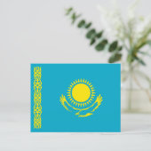 Flagge Kasachstans Postkarte (Stehend Vorderseite)