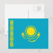 Flagge Kasachstans Postkarte (Vorne/Hinten)