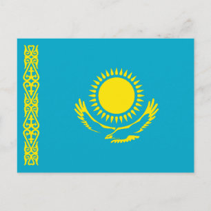 Flagge Kasachstans Postkarte