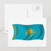 Flagge Kasachstans Postkarte (Vorne/Hinten)