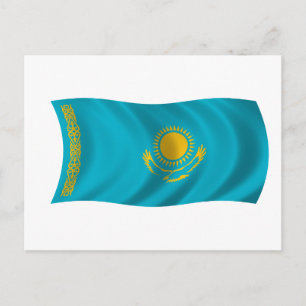 Flagge Kasachstans Postkarte
