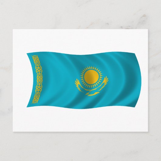 Flagge Kasachstans Postkarte (Vorderseite)