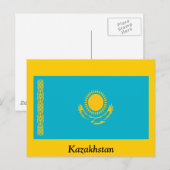 Flagge Kasachstans Postkarte (Vorne/Hinten)