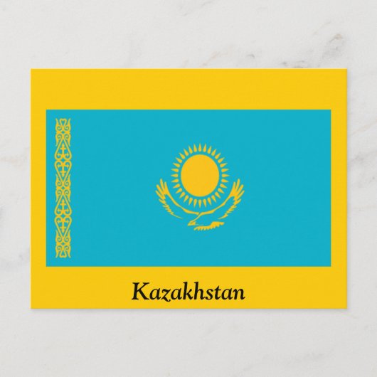 Flagge Kasachstans Postkarte (Vorderseite)