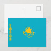Flagge Kasachstans Postkarte (Vorne/Hinten)