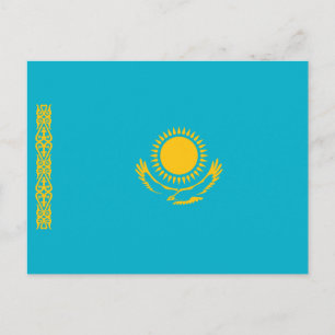 Flagge Kasachstans Postkarte