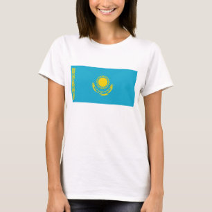 Flagge Kasachstans x Karte T - Shirt