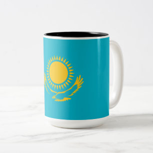 Flagge Kasachstans Zweifarbige Tasse