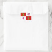 Flagge Kastilien-Leon Runder Aufkleber (Tasche)