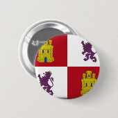 Flagge Kastiliens y Leon (Spanien) Button (Vorne & Hinten)