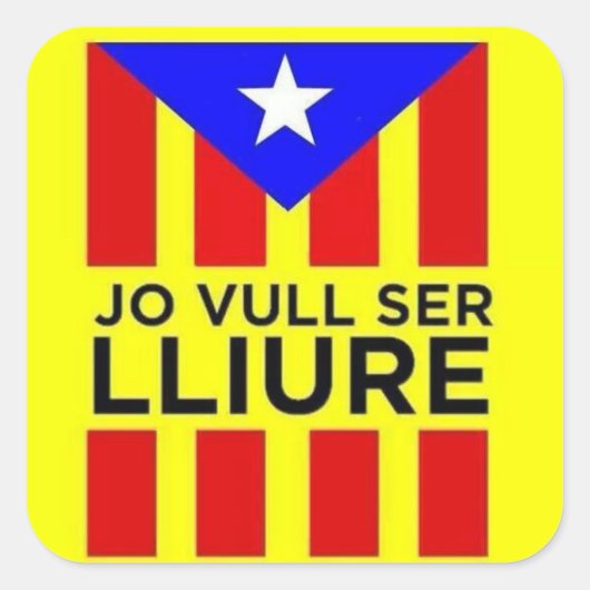Flagge Katalanischer Estelada Quadratischer Aufkleber (Vorderseite)