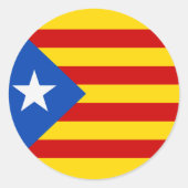 Flagge Kataloniens Runder Aufkleber (Vorderseite)