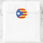 Flagge Kataloniens Runder Aufkleber (Tasche)