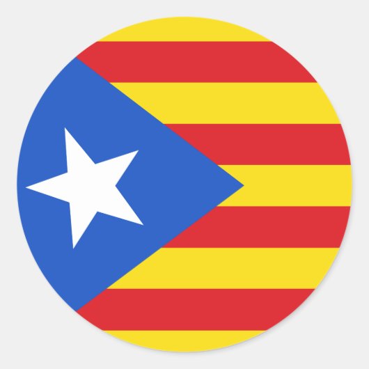 Flagge Kataloniens Runder Aufkleber (Vorderseite)