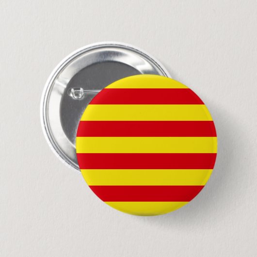 Flagge Kataloniens (Spanien) Button (Vorne & Hinten)
