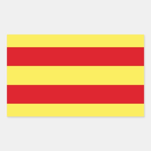 Flagge Kataloniens (Spanien) Rechteckiger Aufkleber (Vorderseite)