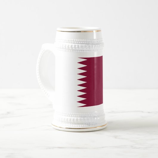 Flagge Katars Bierglas (Vorderseite Links)