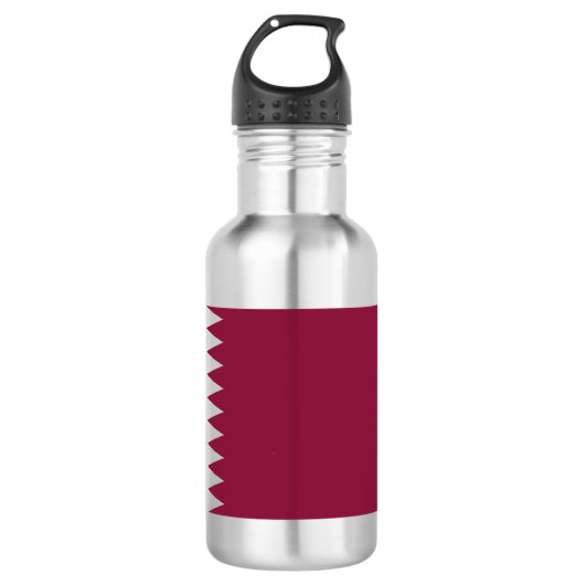 Flagge Katars Edelstahlflasche (Vorderseite)