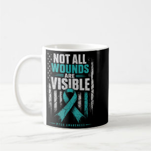 Flagge, keine Wunden sind sichtbar Ptsd-Bewusstsei Kaffeetasse
