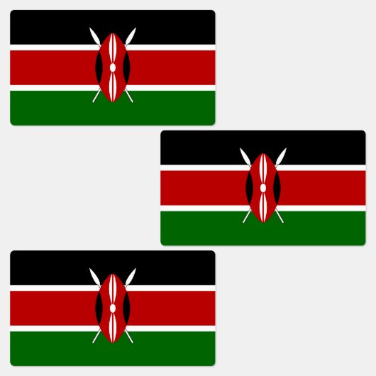 Flagge Kenias Etiketten (Gruppe)