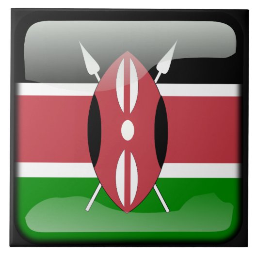 Flagge Kenias Fliese (Vorderseite)