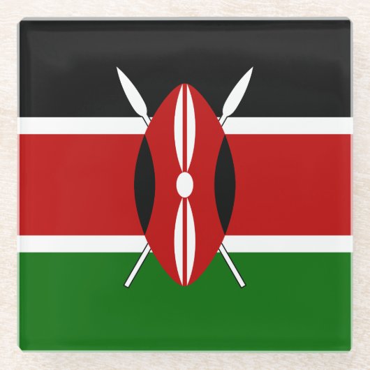 Flagge Kenias Glasuntersetzer (Vorderseite)