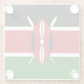 Flagge Kenias Glasuntersetzer (Rückseite)