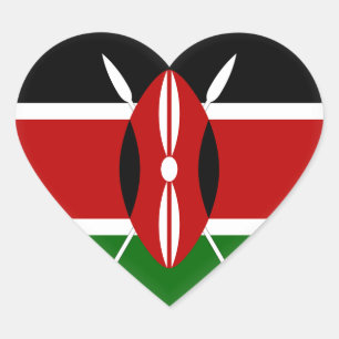 Flagge Kenias (Kenyan) Herz-Aufkleber
