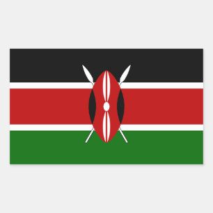 Flagge Kenias Rechteckiger Aufkleber