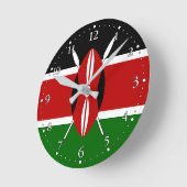 Flagge Kenias Runde Wanduhr (Winkel)