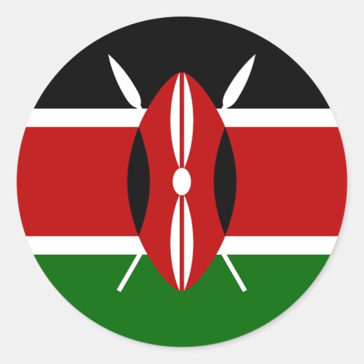 Flagge Kenias Runder Aufkleber (Vorderseite)