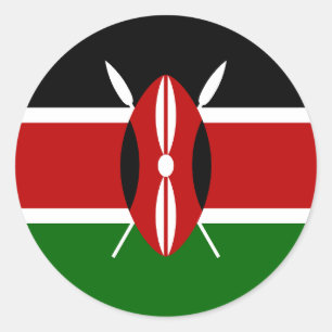 Flagge Kenias Runder Aufkleber