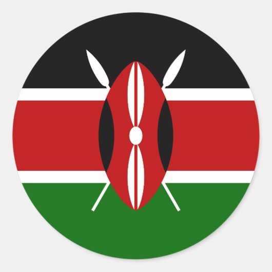 Flagge Kenias Runder Aufkleber (Vorderseite)