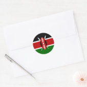Flagge Kenias Runder Aufkleber (Umschlag)