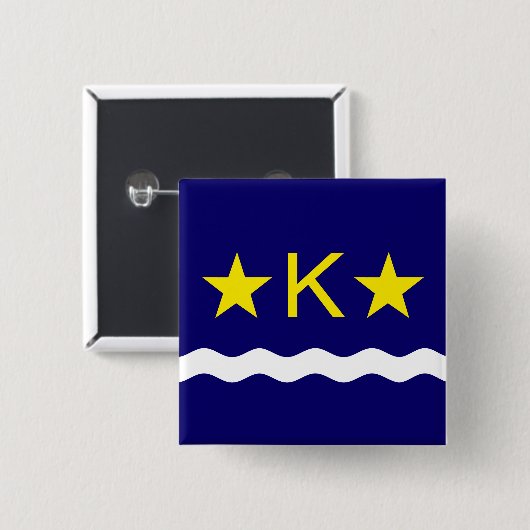 Flagge Kinshasa, Kongo Pinback Button (Vorne & Hinten)