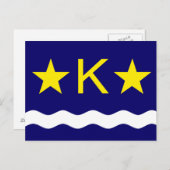 Flagge Kinshasa, Kongo Postkarte (Vorne/Hinten)