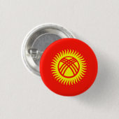 Flagge Kirgisistans Button (Vorne & Hinten)