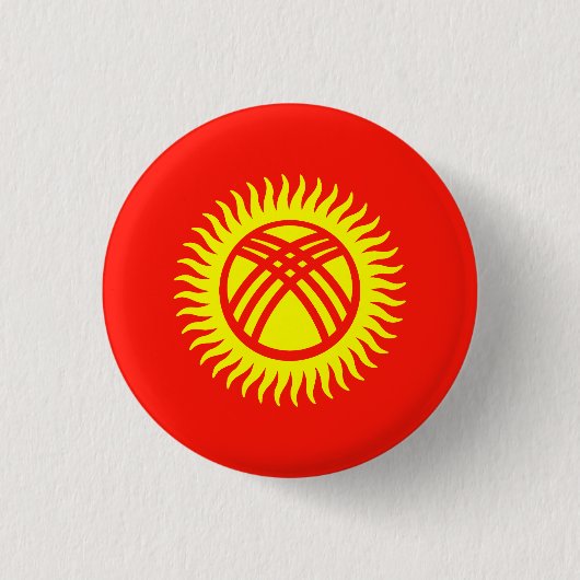 Flagge Kirgisistans Button (Vorderseite)